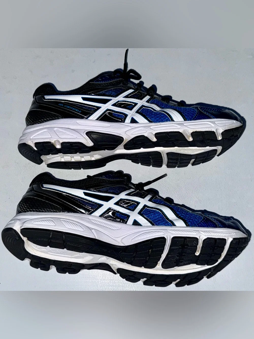 🎒ASICS Men's GEL-Contend 2 Running Shoes Blue Black White Size 9.5